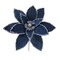 16"-Luxury Navy Velvet Magnolia Pick with Silver Glitter Trim